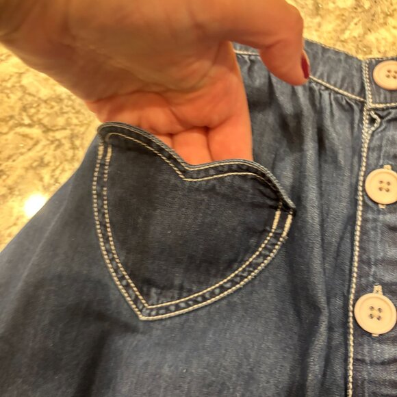 Bonton Denim button front skirt with heart pockets - Picture 5 of 9